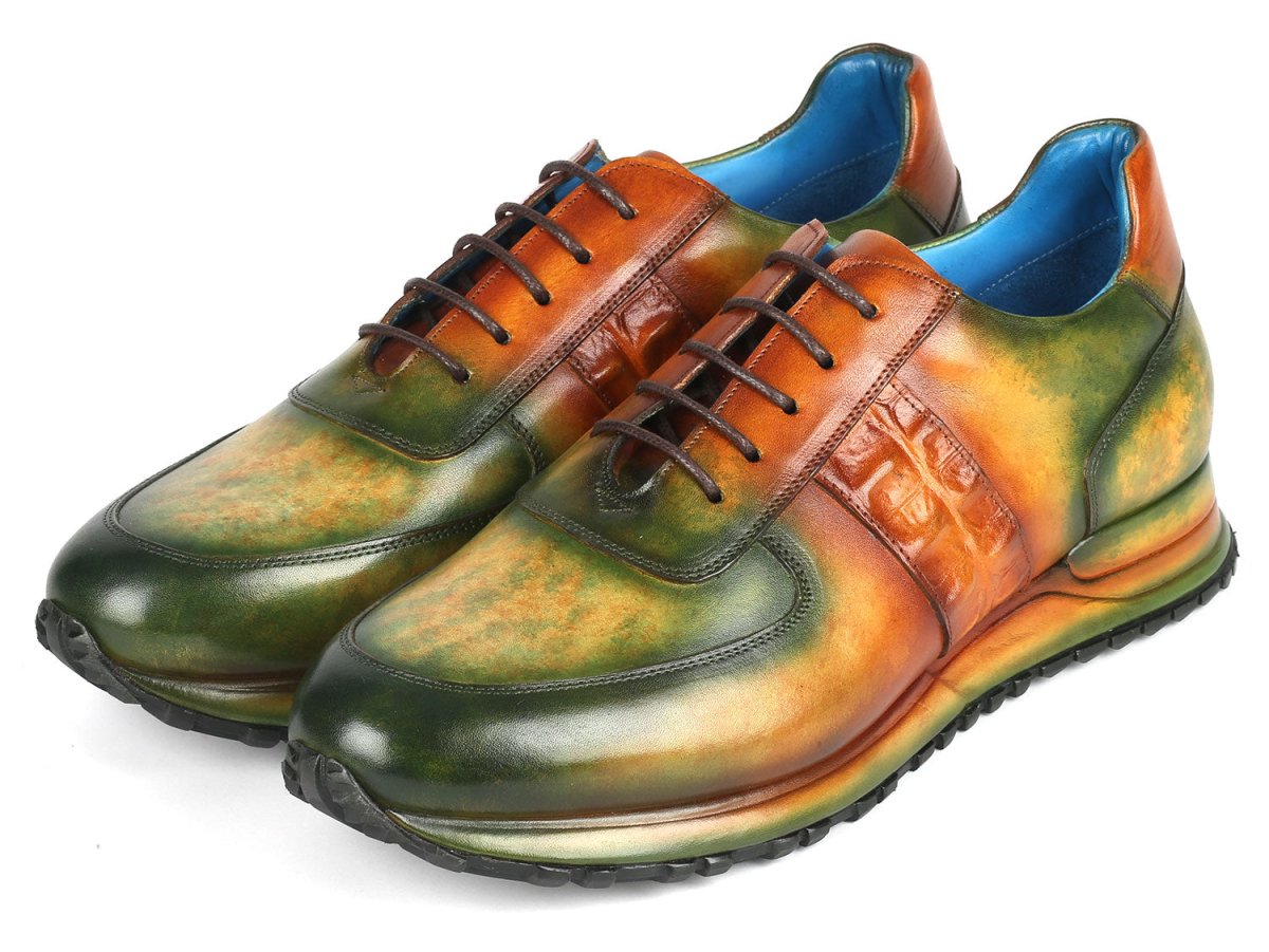 Paul Parkman Men's Green and Brown Patina Sneakers