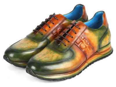 Paul Parkman Men's Green and Brown Patina Sneakers