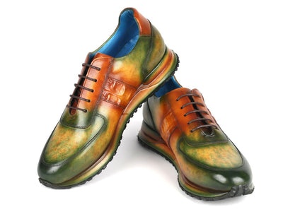 Paul Parkman Men's Green and Brown Patina Sneakers