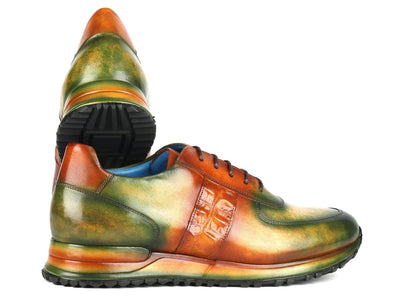 Paul Parkman Men's Green and Brown Patina Sneakers