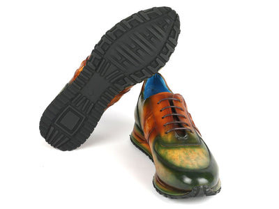 Paul Parkman Men's Green and Brown Patina Sneakers