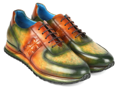 Paul Parkman Men's Green and Brown Patina Sneakers