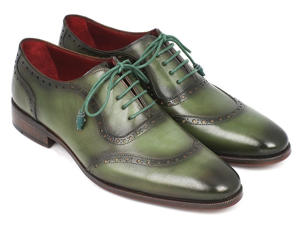 Paul Parkman Men's Green Calfskin Oxfords (IDK78 - GRN)