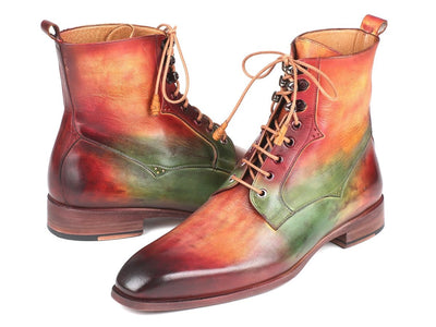 Paul Parkman Men's Green, Camel and Bordeaux Leather Boots (IDBT533SPR)
