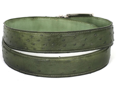 Paul Parkman Men's Green Genuine Ostrich Belt (IDB04 GREEN)