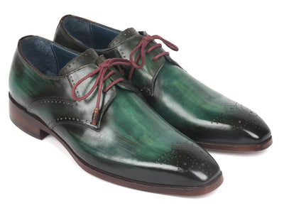 Paul Parkman Men's Green Medallion Toe Derby Shoes (ID6584 GRN)