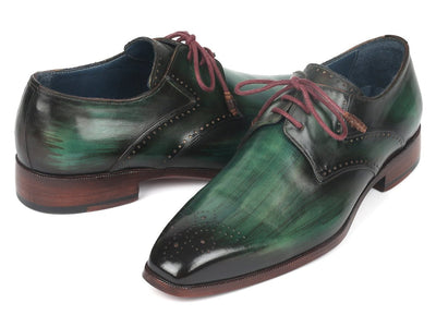Paul Parkman Men's Green Medallion Toe Derby Shoes (ID6584 GRN)