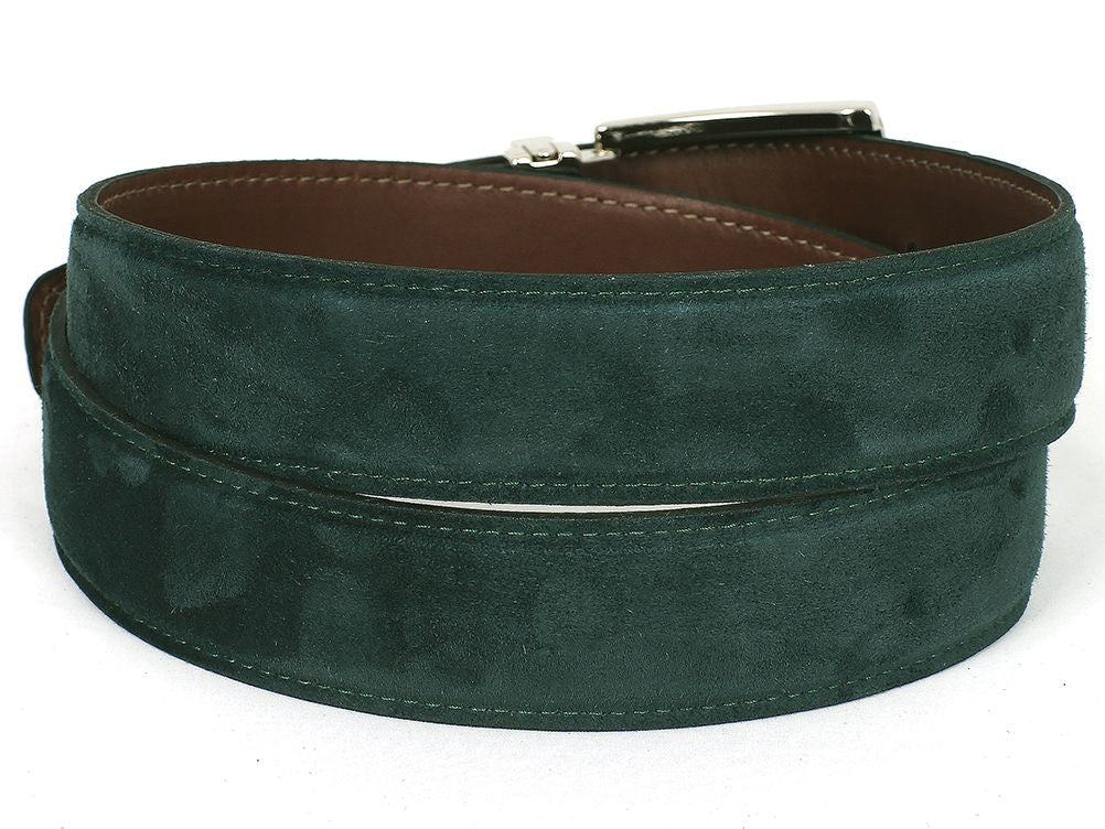 Paul Parkman Men's Green Suede Belt (IDB06 - GREEN)