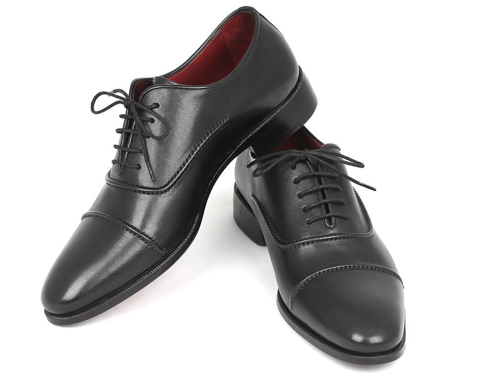 Paul Parkman Men's Hand Painted Captoe Leather Oxfords in Black