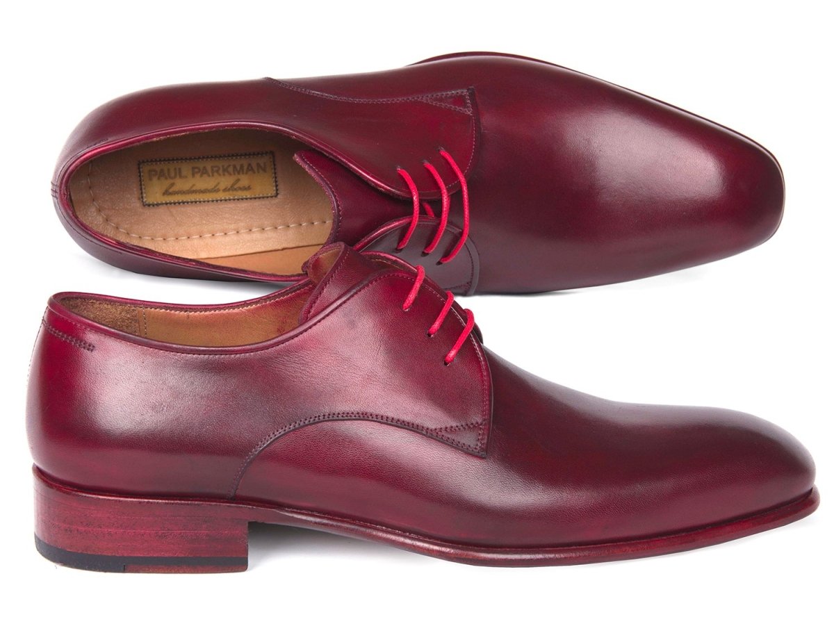 Paul Parkman Men's Hand Painted Derby Shoes in Burgundy