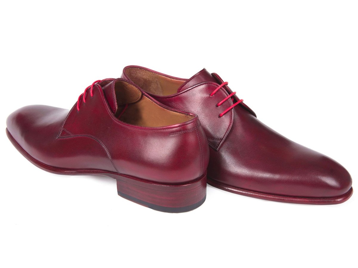 Paul Parkman Men's Hand Painted Derby Shoes in Burgundy