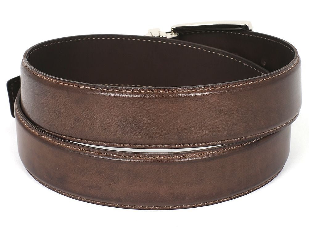 Paul Parkman Men's Hand Painted Leather Belt in Brown