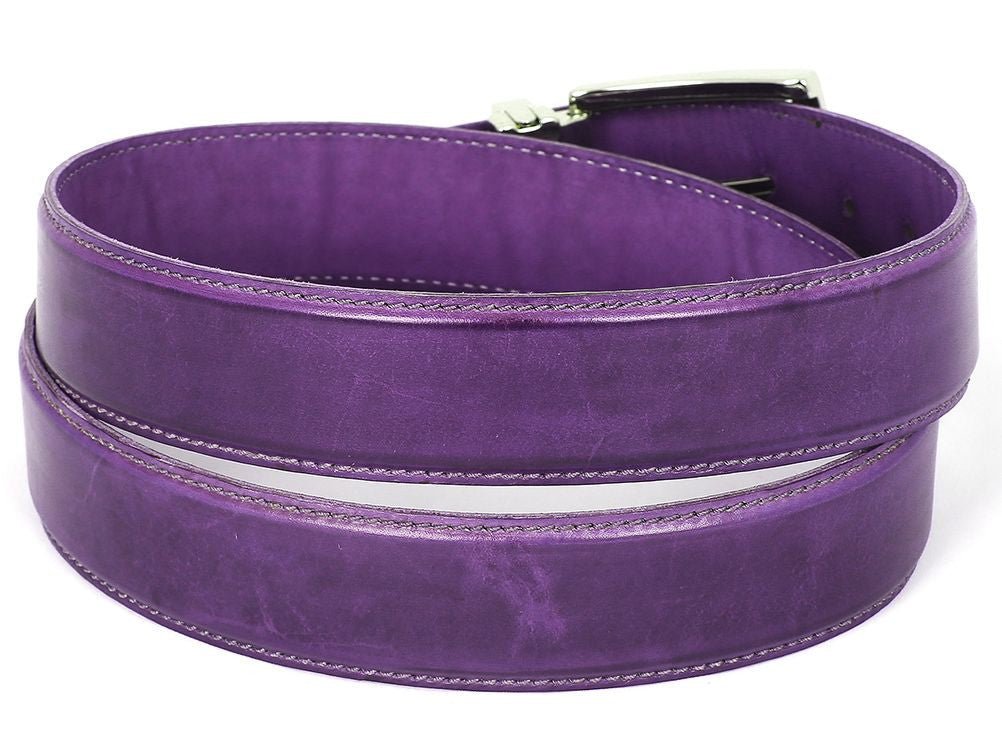 Paul Parkman Men's Hand Painted Leather Belt in Purple