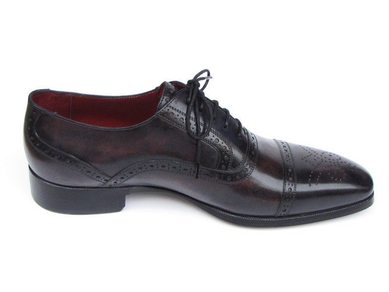 Paul Parkman Men's Hand Painted Leather Captoe Oxfords in Bronze and Black