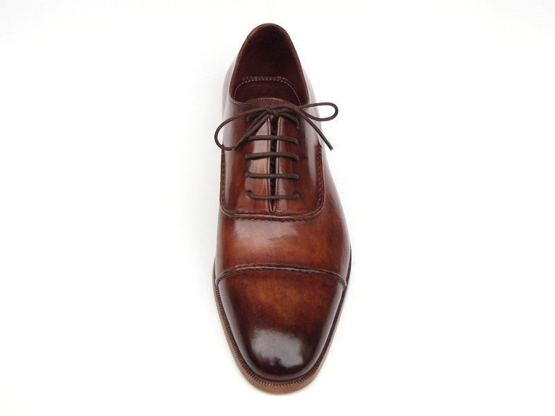 Paul Parkman Men's Hand Painted Leather Captoe Oxfords in Brown