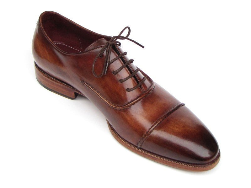 Paul Parkman Men's Hand Painted Leather Captoe Oxfords in Brown