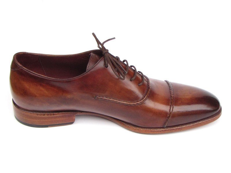 Paul Parkman Men's Hand Painted Leather Captoe Oxfords in Brown