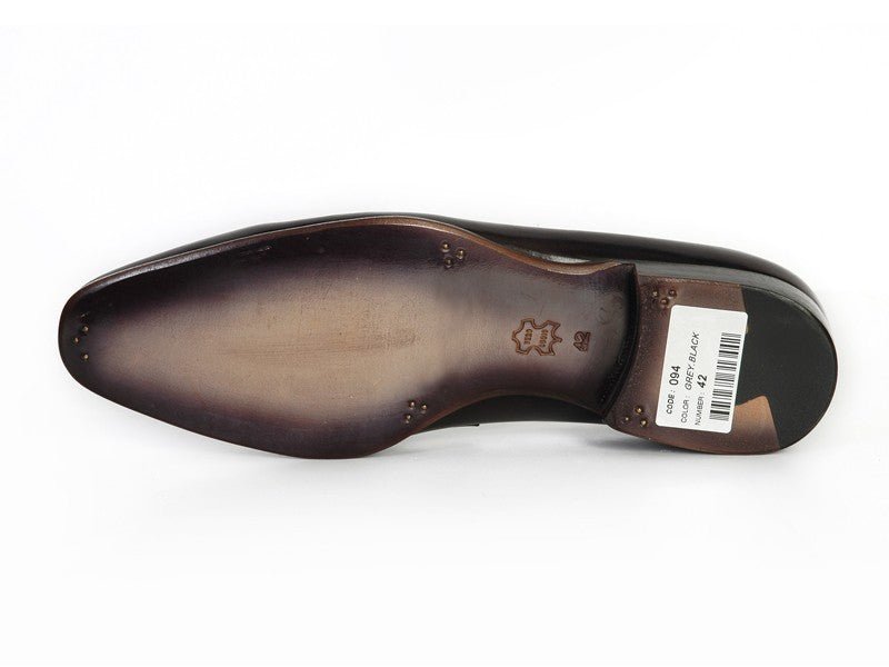 Paul Parkman Men's Hand Painted Leather Loafers in Black and Gray