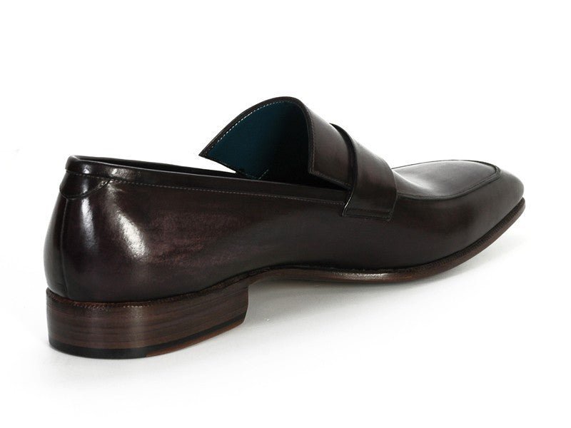 Paul Parkman Men's Hand Painted Leather Loafers in Black and Gray