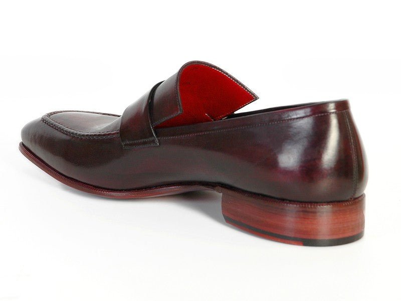 Paul Parkman Men's Hand Painted Leather Loafers in Purple and Black