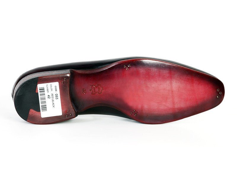 Paul Parkman Men's Hand Painted Leather Loafers in Purple and Black