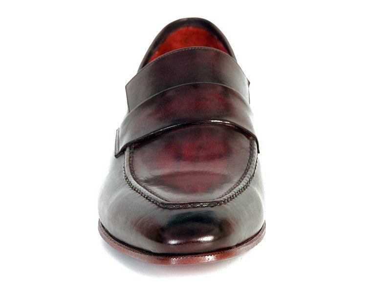 Paul Parkman Men's Hand Painted Leather Loafers in Purple and Black