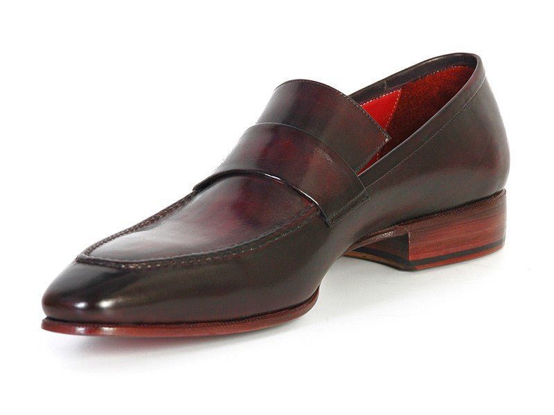 Paul Parkman Men's Hand Painted Leather Loafers in Purple and Black