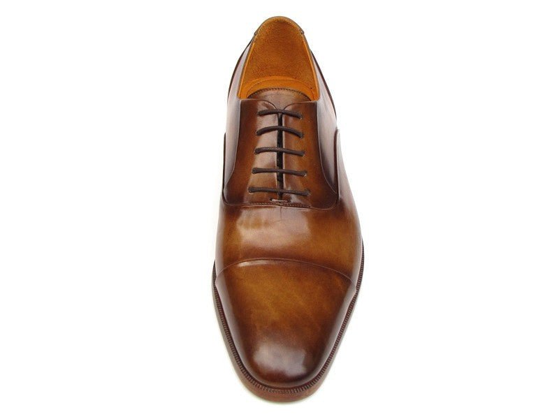 Paul Parkman Men's Hand Painted Leather Oxfords in Brown