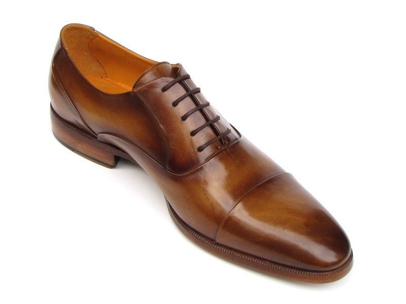 Paul Parkman Men's Hand Painted Leather Oxfords in Brown