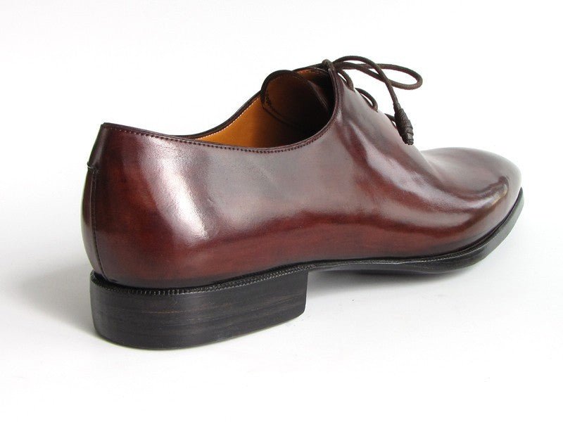 Paul Parkman Men's Hand Painted Plain Toe Oxfords in Brown and Bordeaux