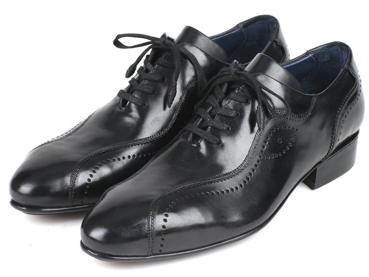 Paul Parkman Men's Handmade Lace Up Casual Shoes in Black