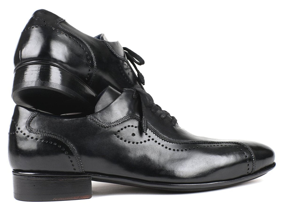 Paul Parkman Men's Handmade Lace Up Casual Shoes in Black