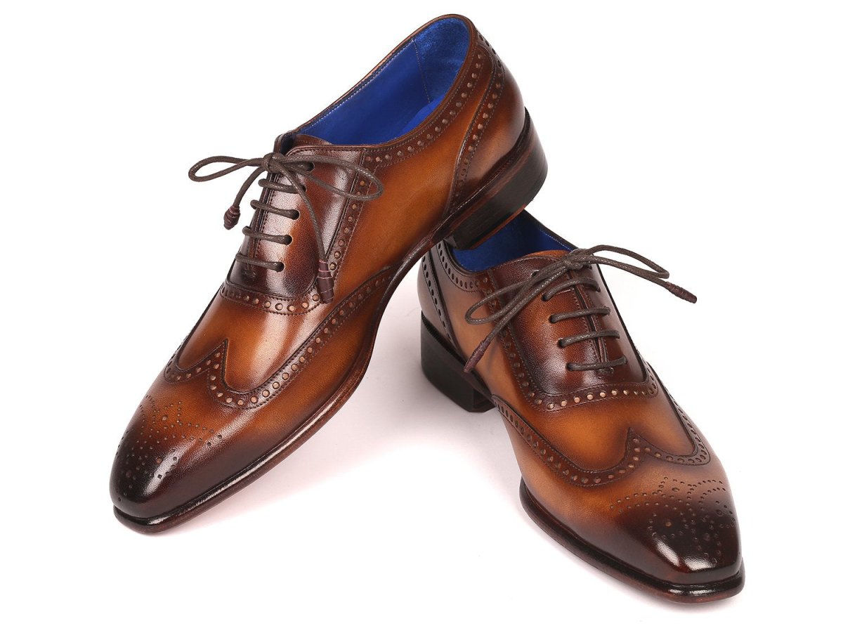 Paul Parkman Men's Handmade Wingtip Oxfords in Brown