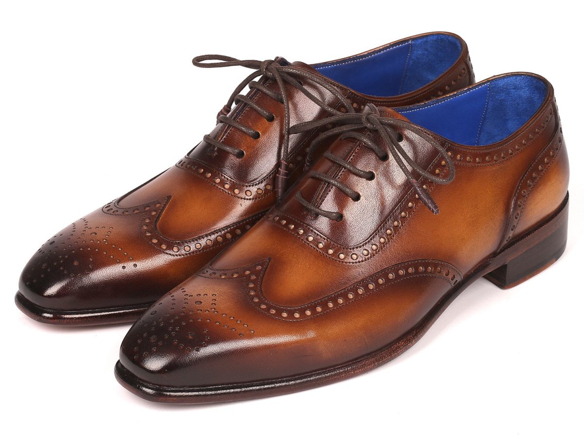 Paul Parkman Men's Handmade Wingtip Oxfords in Brown