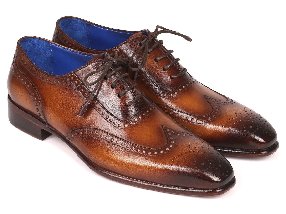Paul Parkman Men's Handmade Wingtip Oxfords in Brown