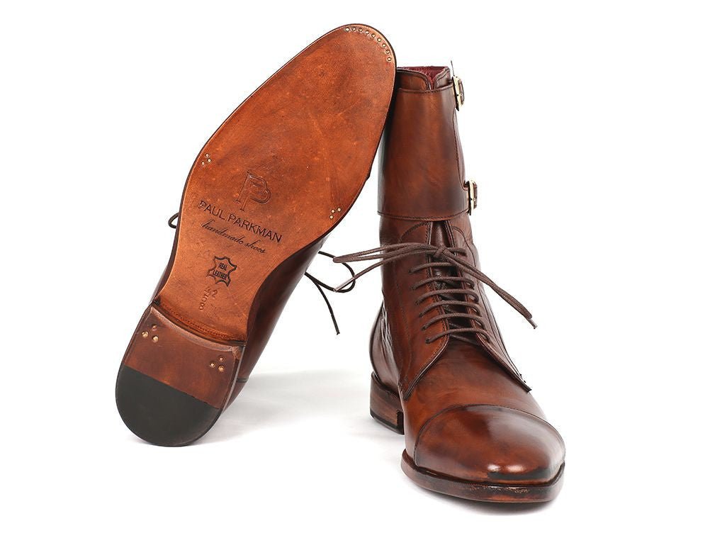 Paul Parkman Men's High Boots Brown Calfskin (IDF554 - BRW)