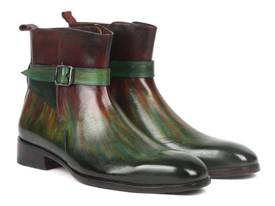 Paul Parkman Men's Jodhpur Boots Green and Bordeaux (957FRS84)