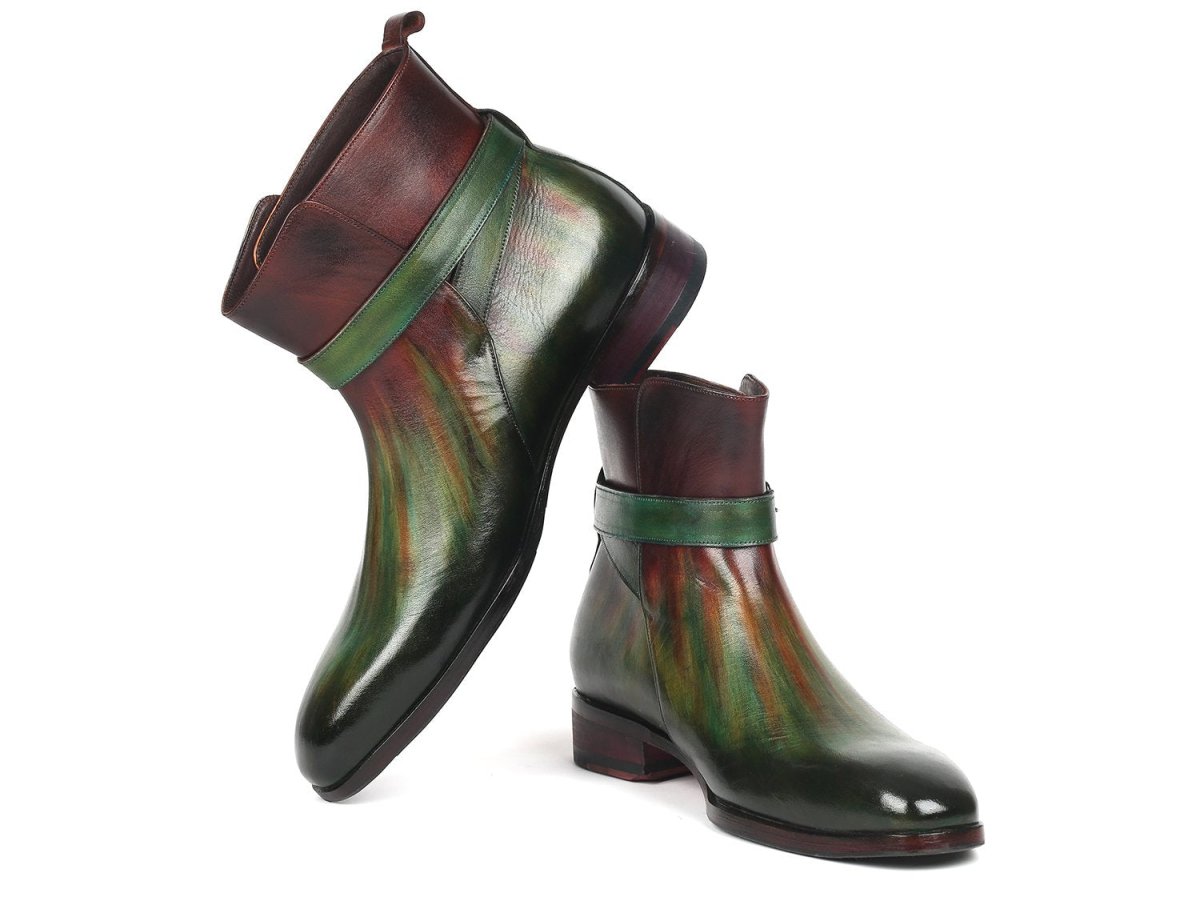 Paul Parkman Men's Jodhpur Boots Green and Bordeaux (957FRS84)