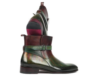 Paul Parkman Men's Jodhpur Boots Green and Bordeaux (957FRS84)
