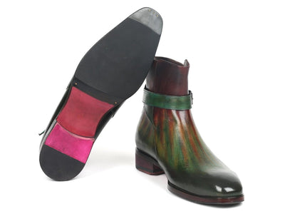 Paul Parkman Men's Jodhpur Boots Green and Bordeaux (957FRS84)