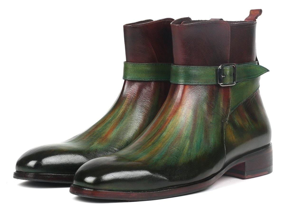 Paul Parkman Men's Jodhpur Boots Green and Bordeaux (957FRS84)