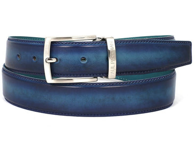 Paul Parkman Men's Leather Belt Dual Tone Blue and Turquoise (IDB01 - BLU - TRQ)