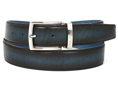 Paul Parkman Men's Leather Belt Dual Tone Brown and Blue (IDB01 - BRW - BLU)