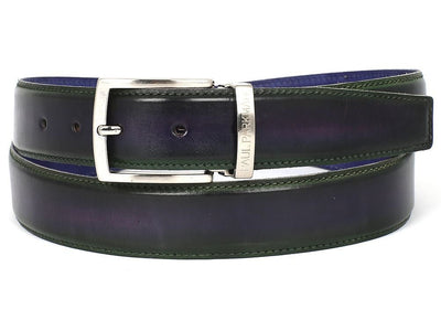 Paul Parkman Men's Leather Belt Dual Tone Green and Purple (IDB01 - GRN - RP)