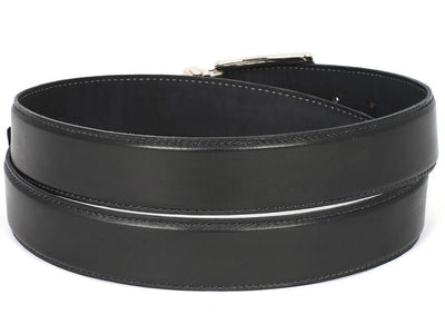 Paul Parkman Men's Leather Belt Hand - Painted Black (IDB01 - BLK)