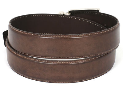 Paul Parkman Men's Leather Belt Hand - Painted Brown (IDB01 - ANTBRW)