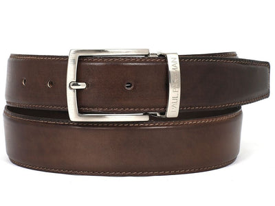 Paul Parkman Men's Leather Belt Hand - Painted Brown (IDB01 - ANTBRW)