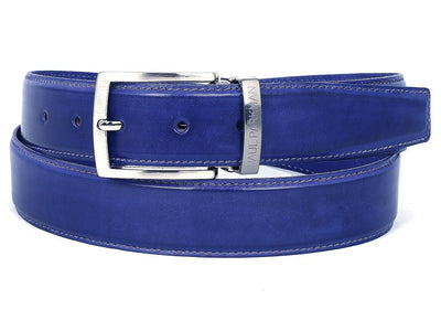 Paul Parkman Men's Leather Belt Hand - Painted Cobalt Blue (IDB01 - BLU)