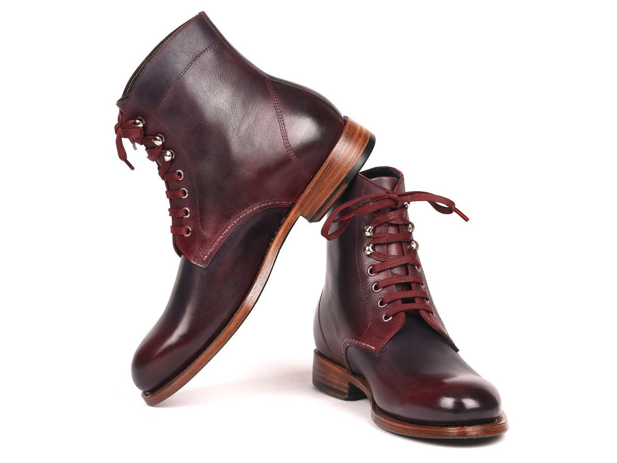 Paul Parkman Men's Leather Boots Bordeaux and Navy (824BRD65)