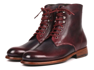 Paul Parkman Men's Leather Boots Bordeaux and Navy (824BRD65)